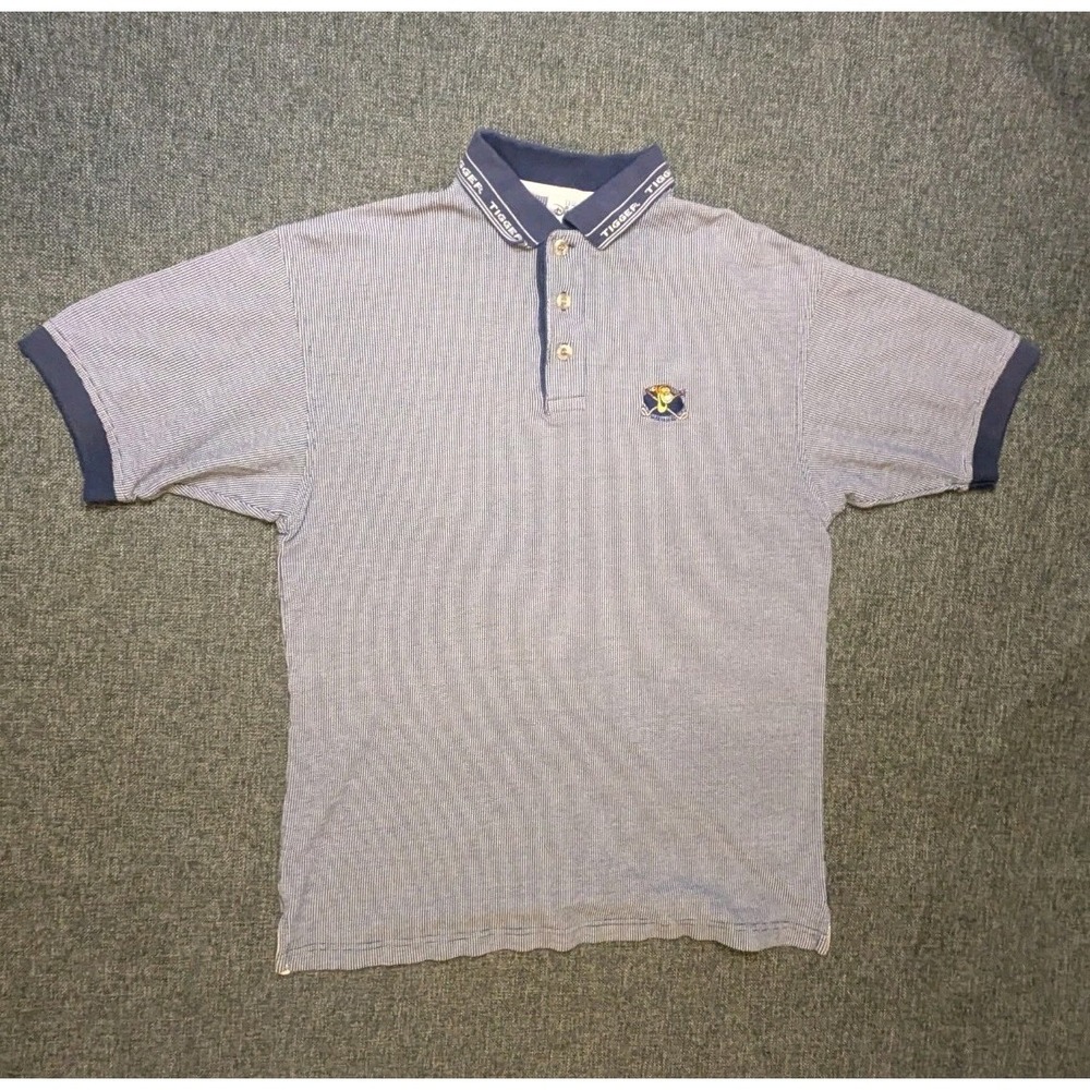 Vintage Disney Store Tigger Embroidered Polo Shirt Mens Small Gray Golf Tee